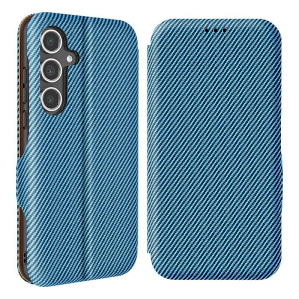 Samsung S24 FE Hiilikuitukotelo, Videtuki ja Anti-RFID Sininen Blå
