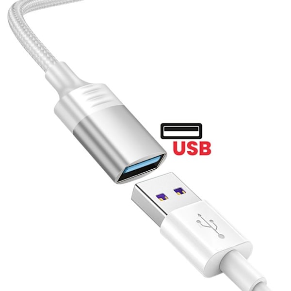 iPhone Lightning Mies OTG Adapteri USB Naispuoli Swissten Valkoinen