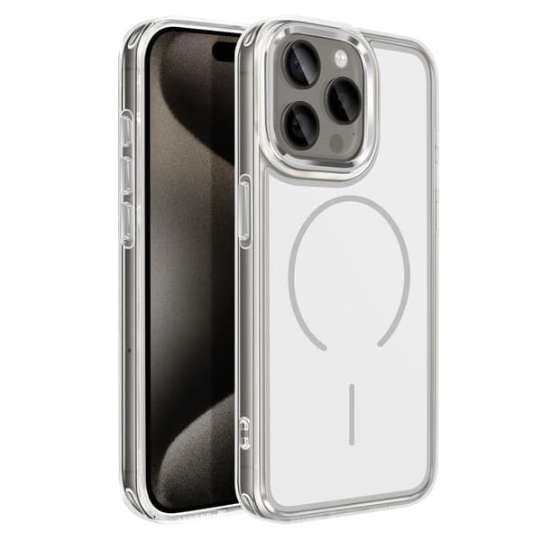MagSafe-cover til iPhone 15 Pro Hybrid Design Forstærket Hvid Vit