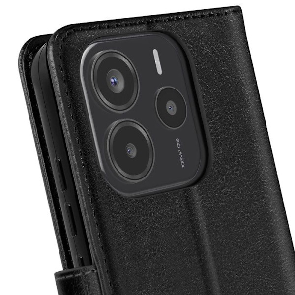 Etui til Xiaomi Redmi Note 14 4G Tegnebrik med Håndledderem Mayaxess Sort Svart