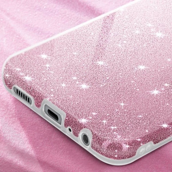 Taske til Samsung Galaxy A05s - AVIZAR - Halvstiv Silikone Glitter - Pink Rosa