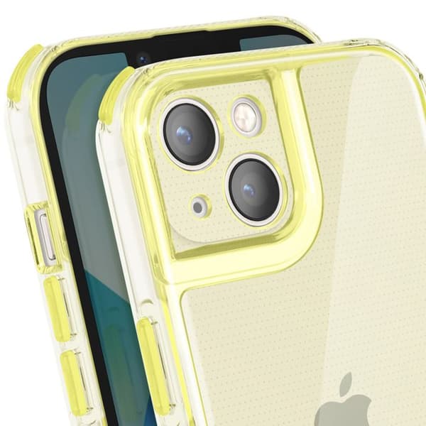 Cover til iPhone 13 - AVIZAR - Forstærket - Skridsikker - Gul - Bi-Materiale Gul