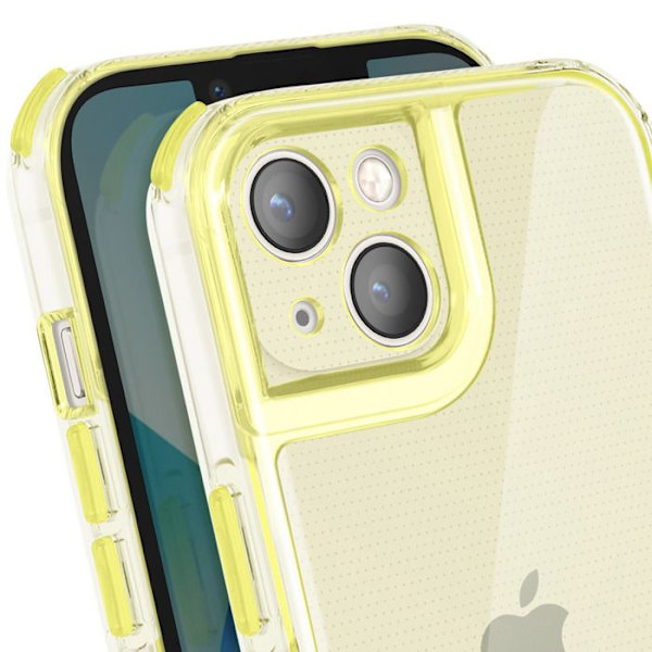 Skydd för iPhone 13 Förstärkt Design Bi-Material Texturerad Antiglidande Gul Gul