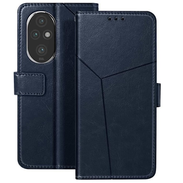 Flip Case til Honor 200 Pro Wallet Video Support Midnight Blue - AVIZAR - Semi-stiv - Syntetisk - Glat Blå