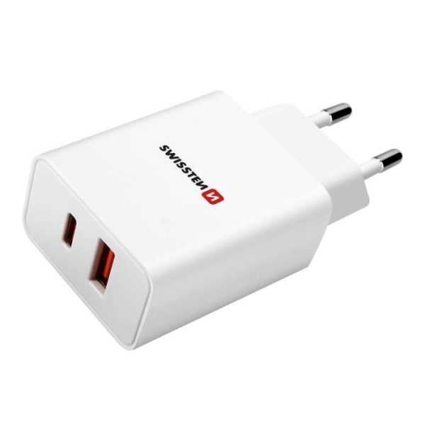 Swissten GaN 30W USB + USB-C verkkovirtalaturi