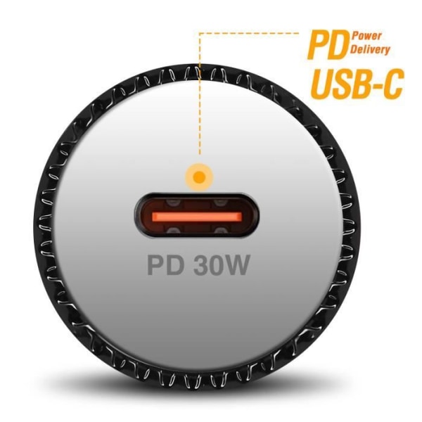 USB C auton tupakansytyttimen laturi 30 W Power Delivery Compact LinQ White Vit
