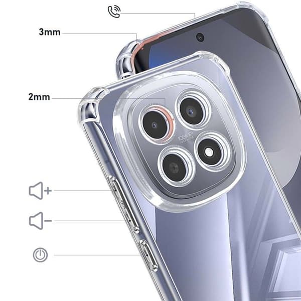 Siliconfodral för Redmi Note 15 med Förstärkta Hörn Transparent Vit