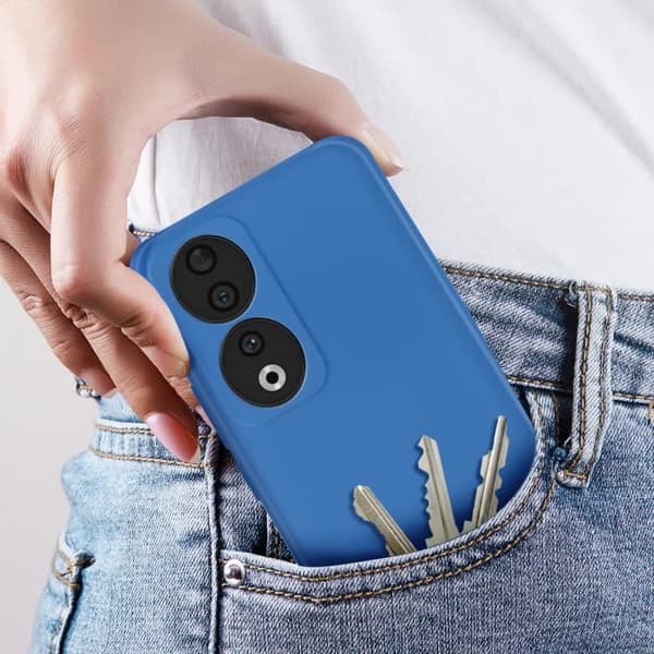 Taske til Honor 90 - AVIZAR - Fast Cover - Halvstivt - Soft-touch - Blå Blå