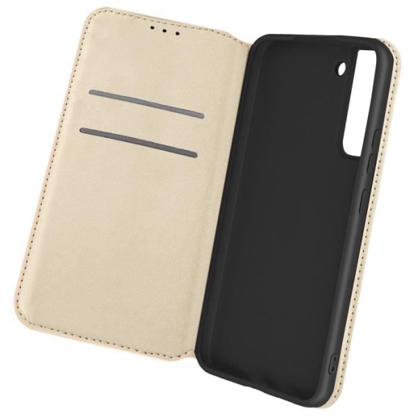 Samsung Galaxy S22 Plus Flip Wallet Videoställ Guld Gul Gult guld