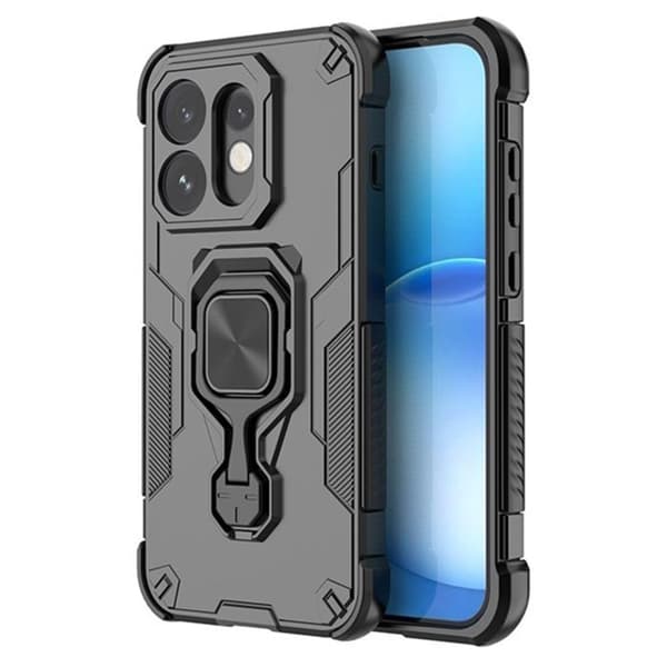 Stødabsorberende cover til Oppo Reno 16 med magnetisk ringefunktion i sort Svart