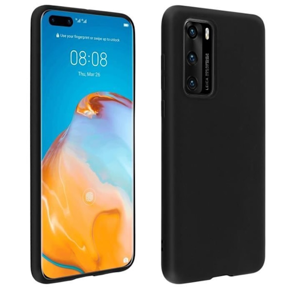 Coque - AVIZAR - Huawei P40 - Blød beskyttelse - Stødabsorberende - Mat sort finish Svart