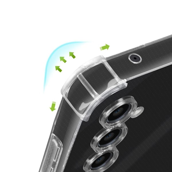 Coque Antichoc - MAYAXESS - Samsung Galaxy S23 FE - Forstærkede Kanter - Transparent - Let Design Transparent