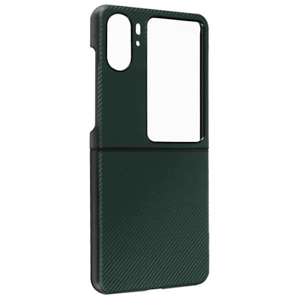 AVIZAR hårt skyddsfodral för Oppo Find N2 Flip - Mörkgrön - Koleffekt - Läderimitation Grön
