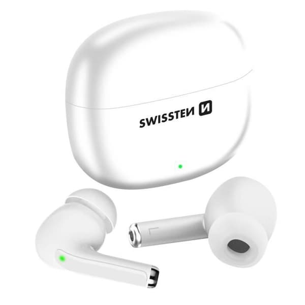 Trådlösa Hörlurar - SWISSTEN - proTUNE - Bluetooth 5.0 - Batteritid 15H - In-ear Vit