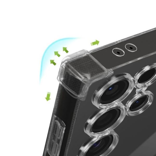 Taske til Samsung Galaxy S24 Ultra - AVIZAR - Forstærkede hjørner - Stødsikker - Gennemsigtig Transparent