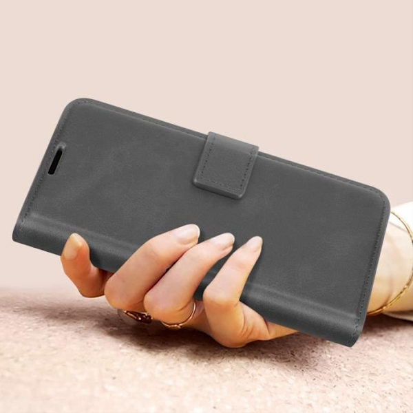 Grått plånboksfodral för Google Pixel 8a med videostödsfunktion Grå