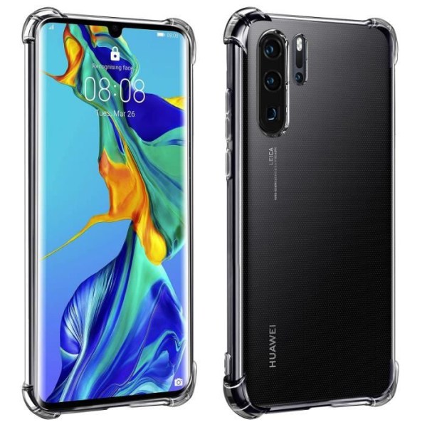 Huawei P30 Pro Case Silikone Fleksible Hjørner Bumper Gennemsigtig Hvid