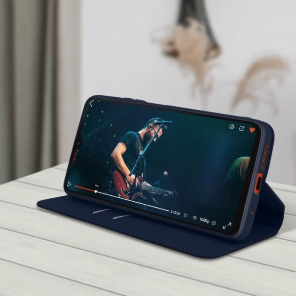 Xiaomi Redmi 9T Cover - AVIZAR - Folio plånboksfodral - Blå - Stativfunktion Midnattsblå