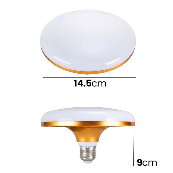 Loftlampe - AVIZAR - Skål E27 40W - 6500K - Hvid/Guld - Diffusion 180° Vitt guld