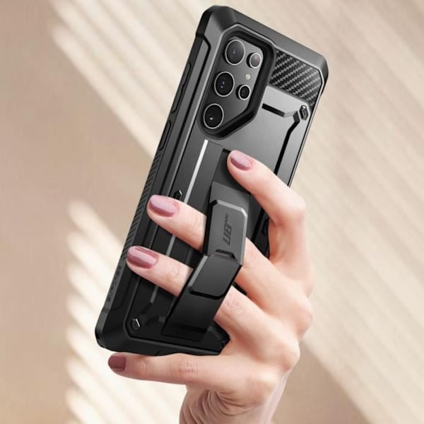 Täyssuojakuori Samsung Galaxy S24 Ultralle - SUPCASE - Unicorn Beetle Pro - Iskunkestävä - Jalusta Svart
