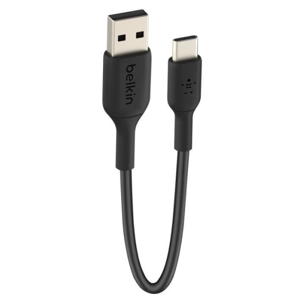 USB til USB-C-kabel Ultrakompakt bærbar længde 15 cm Belkin Sort