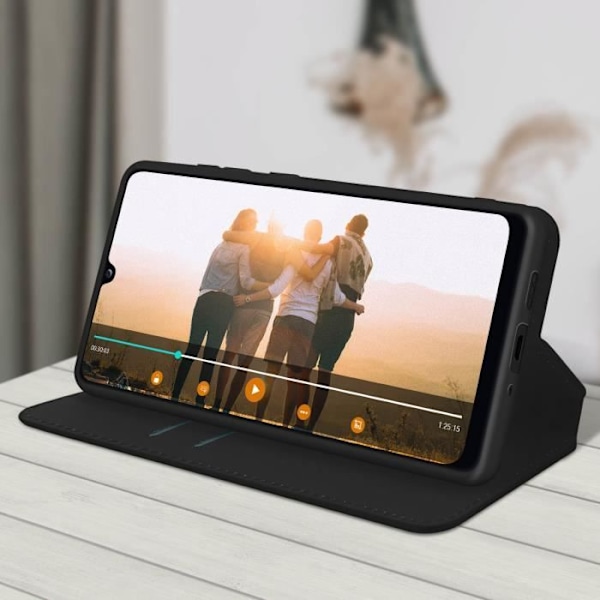 Housse Xiaomi Redmi 9C - AVIZAR - Etui Folio Tegnebog - Øko-læder - Sort Svart