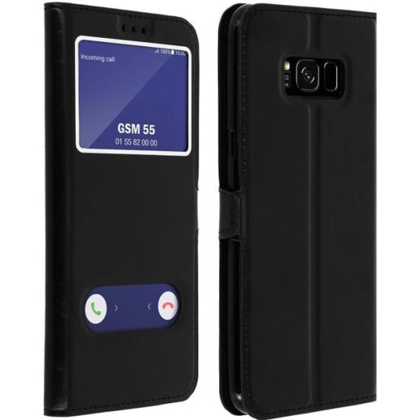 Hus - Samsung - Galaxy S8 Plus - Øko-læder - Blød - Sort Svart