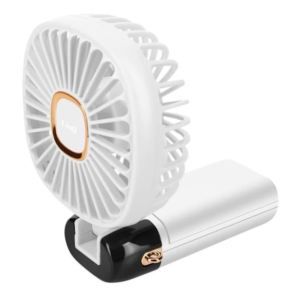 Mini bærbar blæser Justerbar 90° LED-skærm Firkantet Design LinQ Hvid Vit