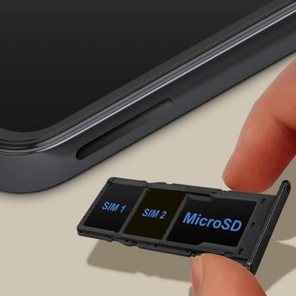 SIM-kortbakke til Samsung Galaxy A14 4G og 5G Dual Nano Sim + Micro-SD Sort Svart