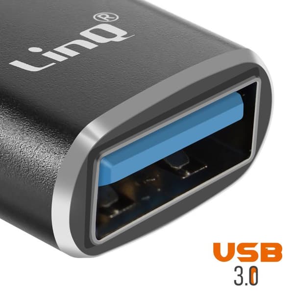 OTG USB-adapter - LINQ - Lightning - 480 Mbps - Sort - Alsidig Svart