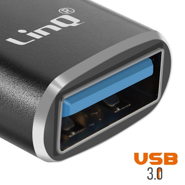 OTG USB- och USB C-adapter till Apple Lightning LinQ Svart Svart