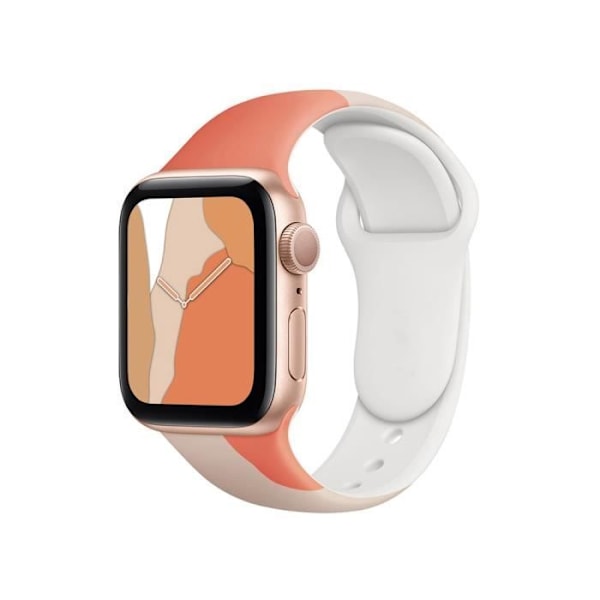 Rem för Apple Watch 38/40/41mm i TPU Patchwork Eko Vit / Rosa Rosa