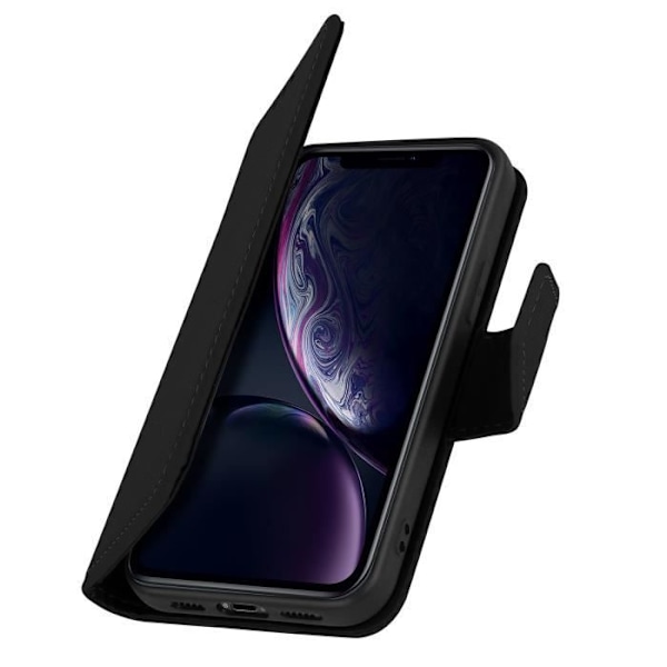 iPhone XR nahkakuori AVIZAR - Korttipidike ja tukitoiminto - Musta Svart