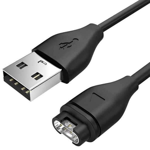USB Opladerkabel til Garmin Silikone Smart Watch 1m Sort