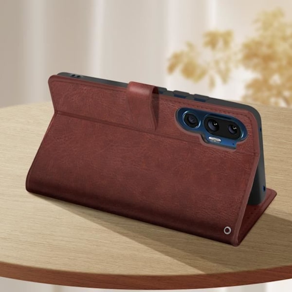 HTC U24 Pro - AVIZAR - Vintage Design - Lompakkotuki Video - Punainen Röd