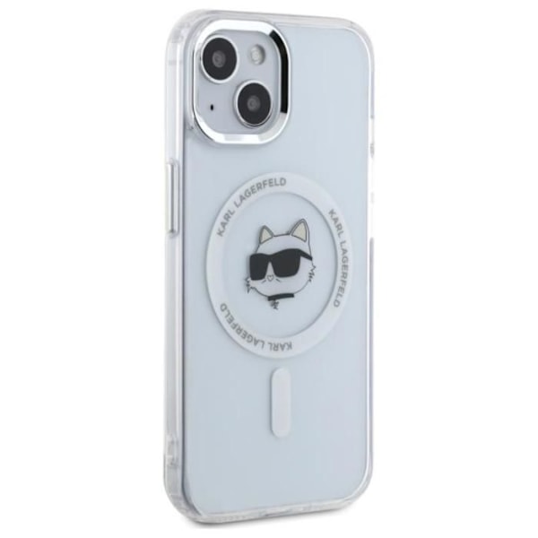 Coque MagSafe Karl Lagerfeld IML Metal Choupette Head til iPhone 15 (Hvid) vit