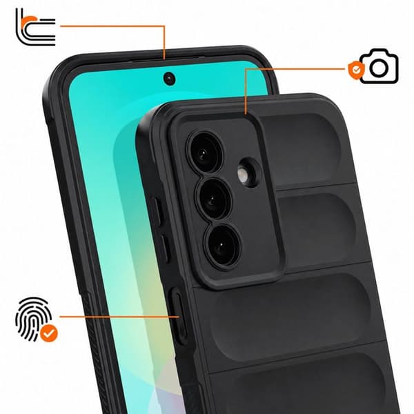 Cover til Samsung Galaxy A27 med 3D-relief og skridsikkert greb i sort Svart