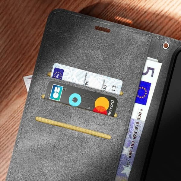 Xiaomi Redmi Note 12 plånboksfodral i konstläder - AVIZAR - Vikbart - Armbandsfäste Grå