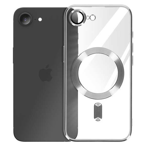 Coque - ADVARSEL - iPhone 16e - Silikone Sølv - Stødbeskyttelse - Anti-gulning Grå