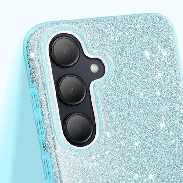 Coque - Samsung Galaxy A35 - Ultra tynd silikone - Paillette - Blå Blå