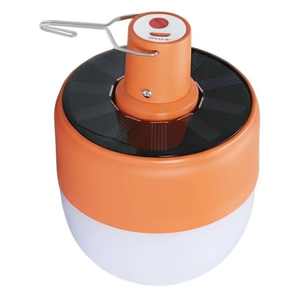 Solcellelampe - AVIZAR - Solcelle Camping 10W - 5 LED-tilstande - 1200mAh USB - IP44 Orange