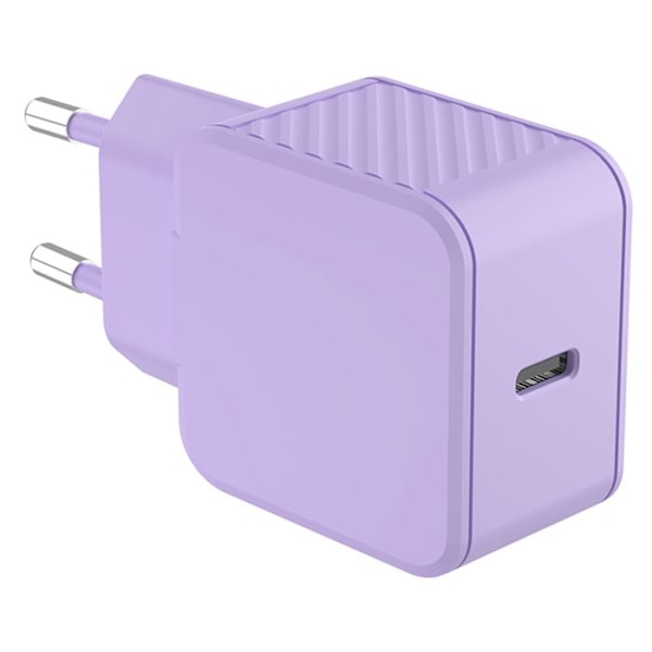 Strømforsyning - BigBen - USB-C oplader 20W - Power Delivery - Lilla - Intelligent beskyttelse Lila