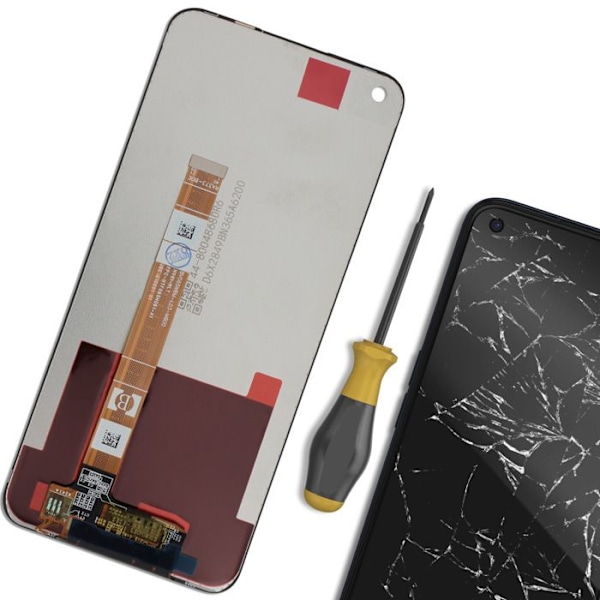 LCD-skærm og berøringsglas til Oppo A53s Relife Black Svart