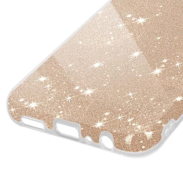 Samsung Galaxy A05s Fodral - AVIZAR - Glitterfodral - Guldglitter - Halvstyvt silikon Gul