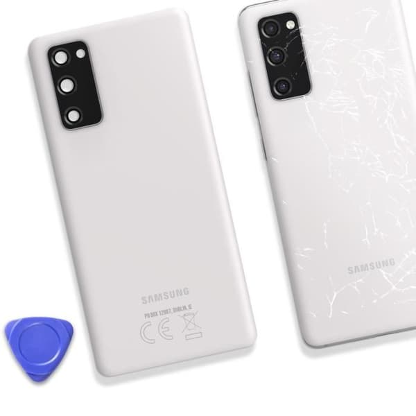 Bagglas - SAMSUNG - Galaxy S20 FE - Original - Hvid - Forenklet installation Vit