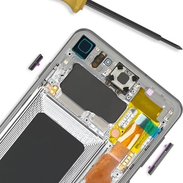 AVIZAR virta- ja äänenvoimakkuuspainike Samsung Galaxy S10:lle ja S10 Plus Blackille - Laadukas varaosa Svart