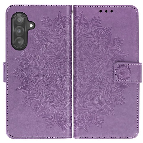 Mandala Kukka Kotelo Samsung Galaxy A26 Lompakko Rannekkeella Violetti Lila