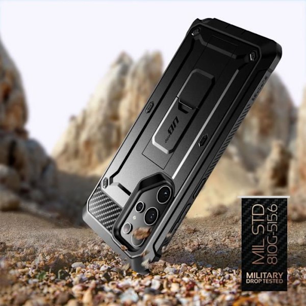 Taske til Samsung S22 Ultra - SUPCASE - Unicorn Beetle Pro - Stødsikker - Kickstand - Sort Svart