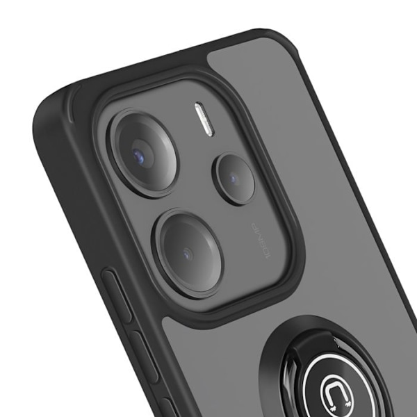 Skydd till Xiaomi Note 14 4G med metallring för videostöd svart Svart
