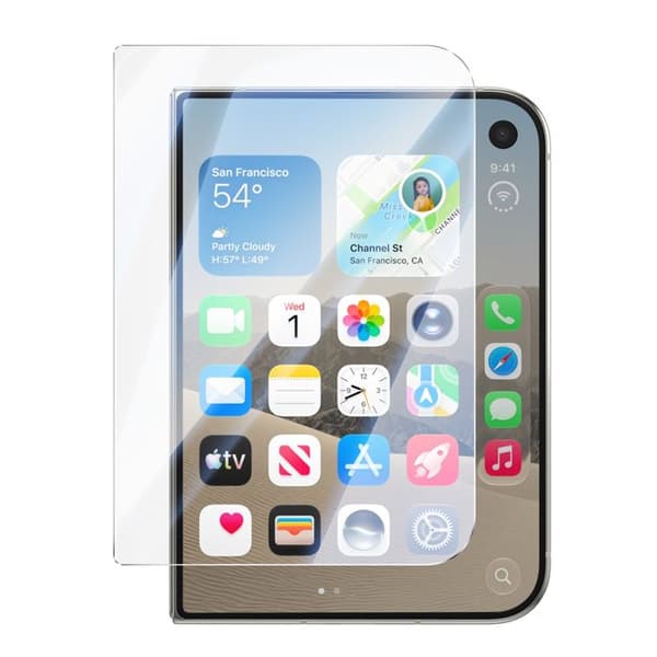 Extern Skärmskydd för iPhone Duo i Härdat Glas Stöttålig 9H Transparent Vit